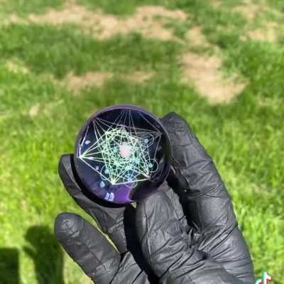 Sparkly geometrical art marble