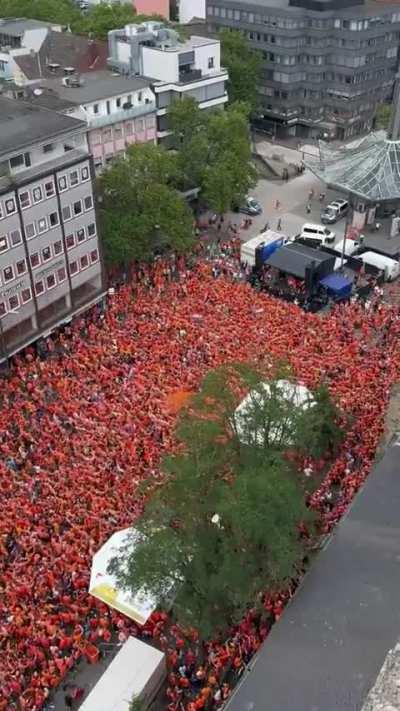 The Netherlands fans are TAKING OVER Dortmund - There are 75,000 of them currently in Dortmund ahead of todays game. Bring on tonight, it will be amazing atmosphere with both teams clashing!