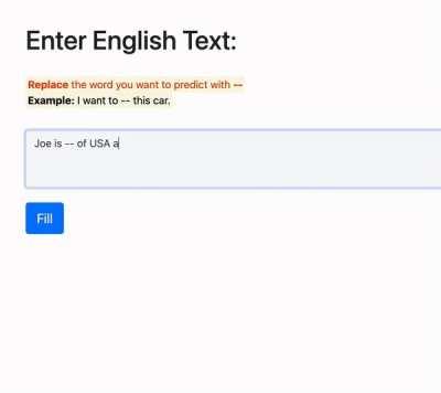 Taught machine to fill in the blanks and this is one of the outputs