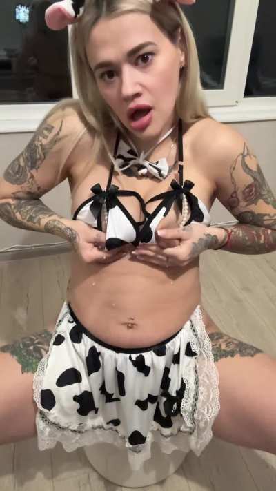 This cow doesn’t stay dry