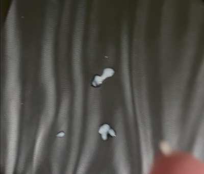 Love how my cum looks against black leather
