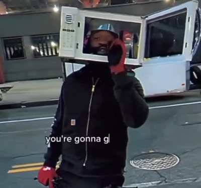 Microwave man has important massage that applies to transitionning