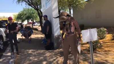 Screaming Qanon MAGA psycho