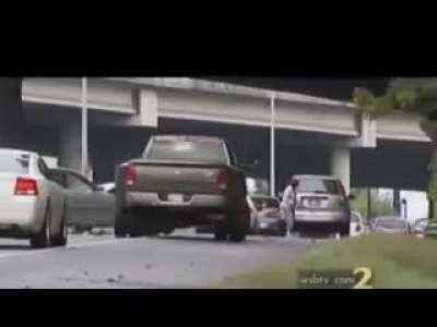 Druggy gets woken up, fails to Dodge traffic and Rams into cars