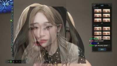 Korean streamer's character customization skills in video game