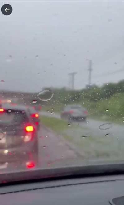 Bad weather = drive on the sidewalk