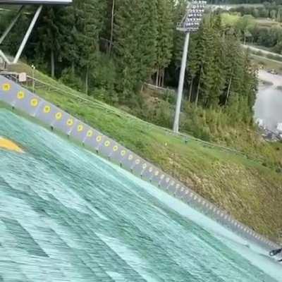 HMFT after I slide down this ski jump