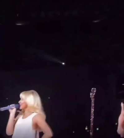 Taylor Swift is joined by Sabrina Carpenter and perform mash-up of ‘Espresso,’ ‘Is It Over Now?,’ and ‘Please Please Please’ at the Eras Tour in New Orleans (October 26, 2024)