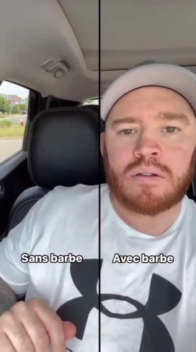 What a man looks like without a beard through a filter