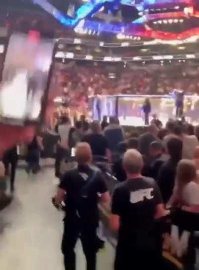 Girl tried to get into the octagon and got what she deserved