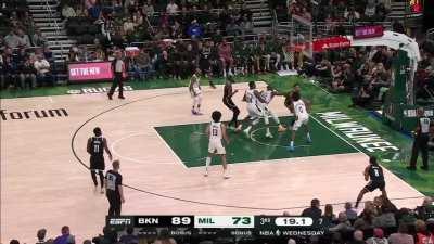 [Highlight] Nets ball movement leads to a wide open Kyrie 3 in the same spot that the move started