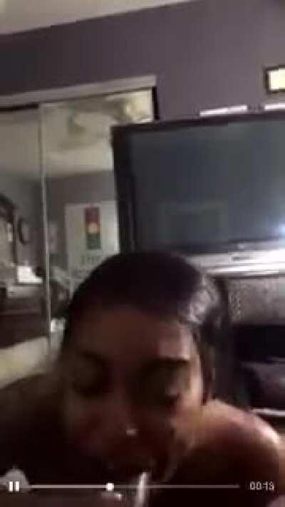 Hiding the dick in her mouth