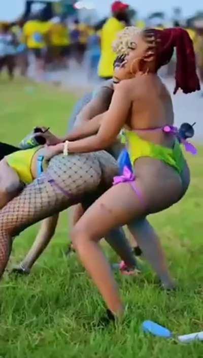 Lesbian dry humping Fromm behind