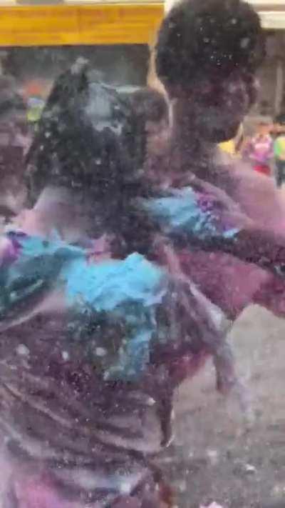 A Japanese girl playing Holi in India for the first time was grabbed by a bunch of boys, beaten with an egg and rubbed all over with colours. She has vowed never to leave her house on this day again. Do you consider this to be playful Holi fun or inapprop