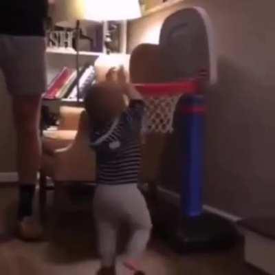 Dad is teaching him early