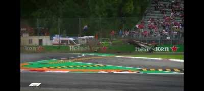 Marcus Ericsson's DRS failure during the 2018 Italian Grand Prix, causing him to crash and roll