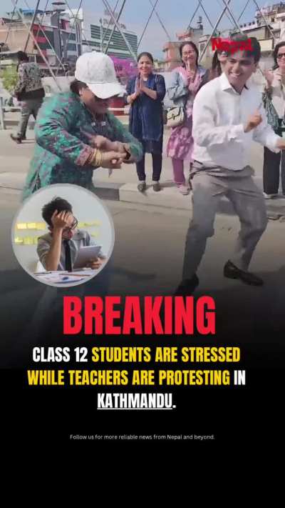 Class 12 students are stressed while teachers are protesting in Kathmandu.