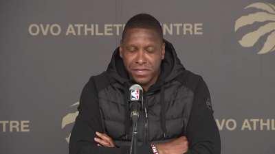 [Highlight] Reporter asks Masai Ujiri why the summer in the draft is a better time to make moves as opposed to the trade deadline: 
