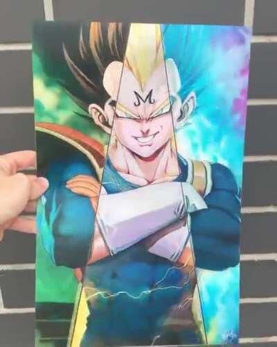 A triple transition artwork with Goku, Vegeta and Goku Black (Credit to wizyakuza_art)