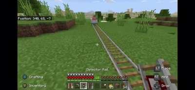 I was working on a minecart track when suddenly...