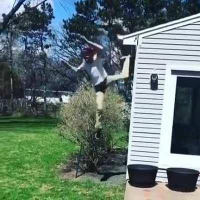 Jumping off a roof