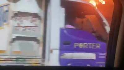 Fire at a dumping ground, Delhi.