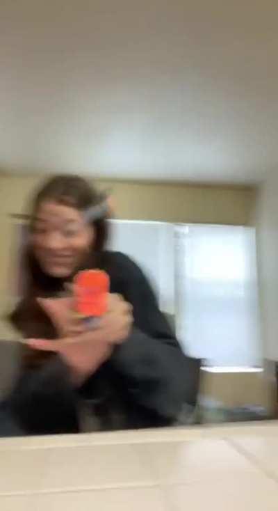 Shooting a nerf gun at your phone, WCGW?