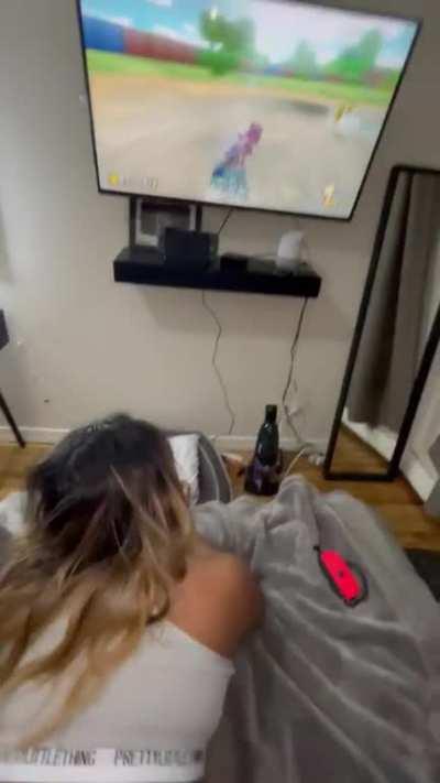 My roommate kept pounding me out while I played my Mario Kart