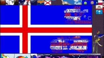 Okkur tókst það! Brenglun og yfirtaka Bandaríska fánans í timelapse-formi.