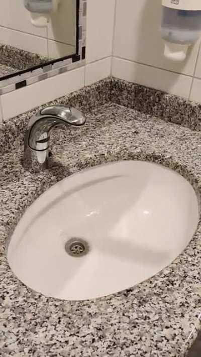 the faucet is litterally turning itself on by turning off