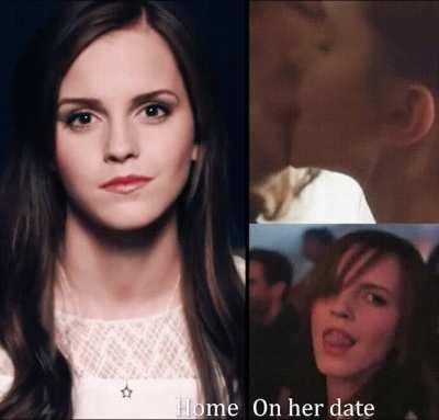 Emma Watson teasing you with all the hot details about her date last night, almost cucking you as she goes into the kinky details. How would you handle the situation?