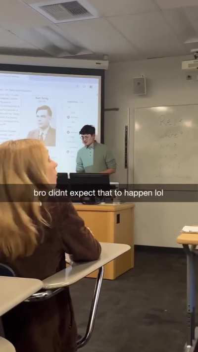 The only guy who actually prepared for the test