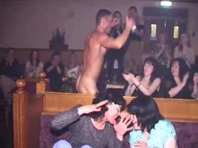 Loverboys stripper going through the crowd of women and having his body and cock rubbed.