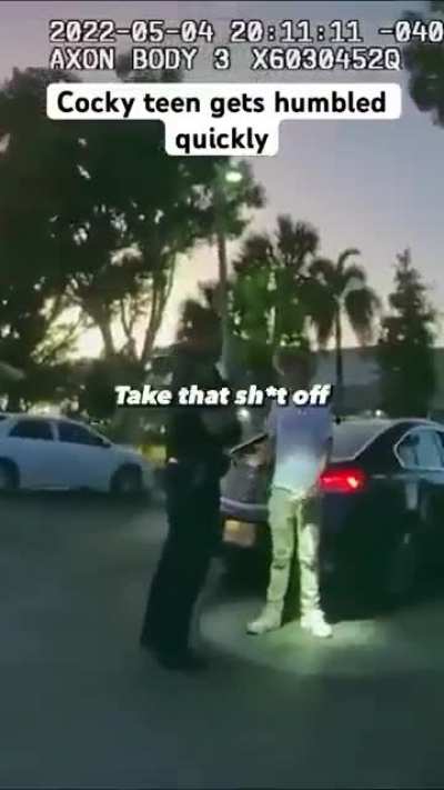 Cocky Teenager Gets Humbled Quickly By A Cop
