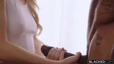 Playing with BBC in the bathroom