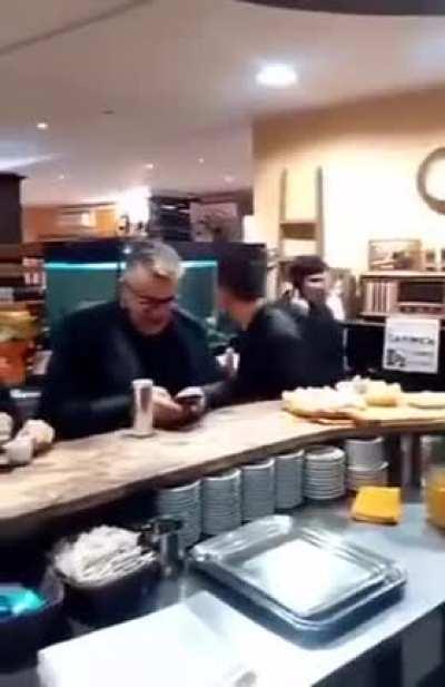 Legend has it dude is still mad and looking for the person that slapped him