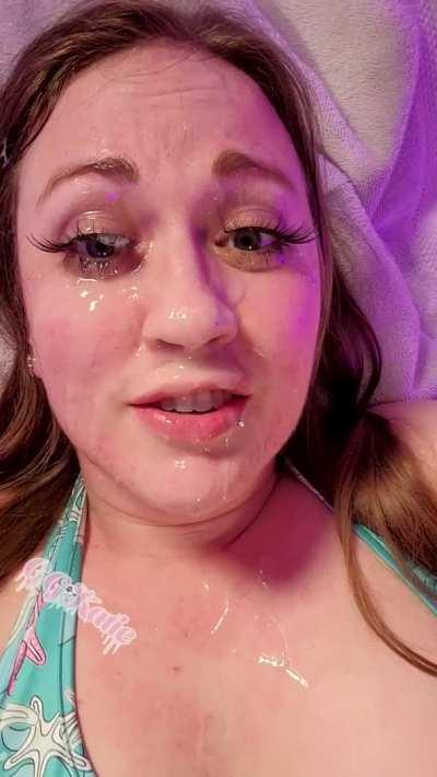 The perfect addition to my face glitter is a faceful of cum!