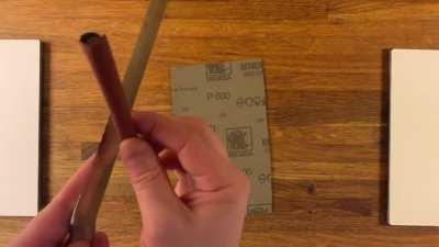 Per request: bread-knife sharpening tutorial. Easy mode.