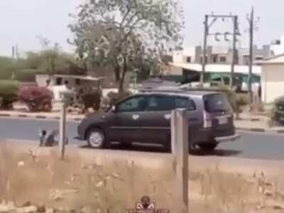 WCGW running barefoot across a street