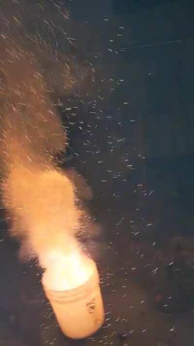 It has come to my attention, that lighting a bottle full of homemade gun powder was a bad idea.