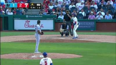 [Highlight] The bat boy gets a standing ovation from the Phillies bench for retrieving some trash from the field in an expedient manner.