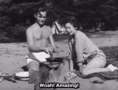 he's making pancakes