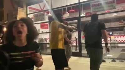 Protesters begging for rioters to stop