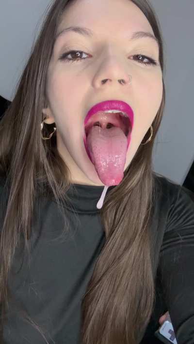 My tongue out and drooling, making a sloppy puddle just for you daddy.