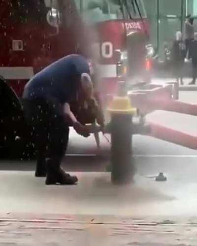 Trying to use a fire hydrant
