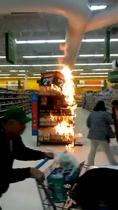 Fire in a Walmart Supercenter