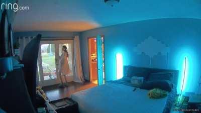 Letting the delivery guy touch me 