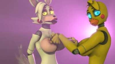 Toy Chica and Mangle having fun