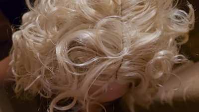 Cherry English sucking as a silky blonde bombshell for Halloween