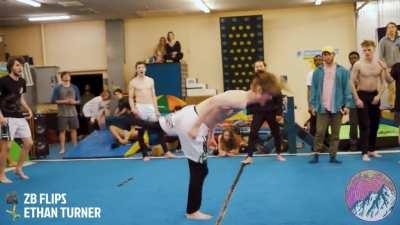 Everyone goes crazy after he lands the combo